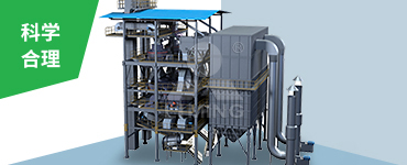 生產(chǎn)工藝流程科學(xué)合理：原料提升運(yùn)輸至頂部破碎、篩分、磨刷、加濕、出料，在重力作用下，滑溜下落，減少了皮帶輸送機(jī)的使用，減少系統(tǒng)開口，提升除塵效果，降低系統(tǒng)噪音。